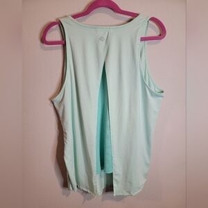 ZELOS Turquoise open swing back lined Athletic Tank Top Size XL